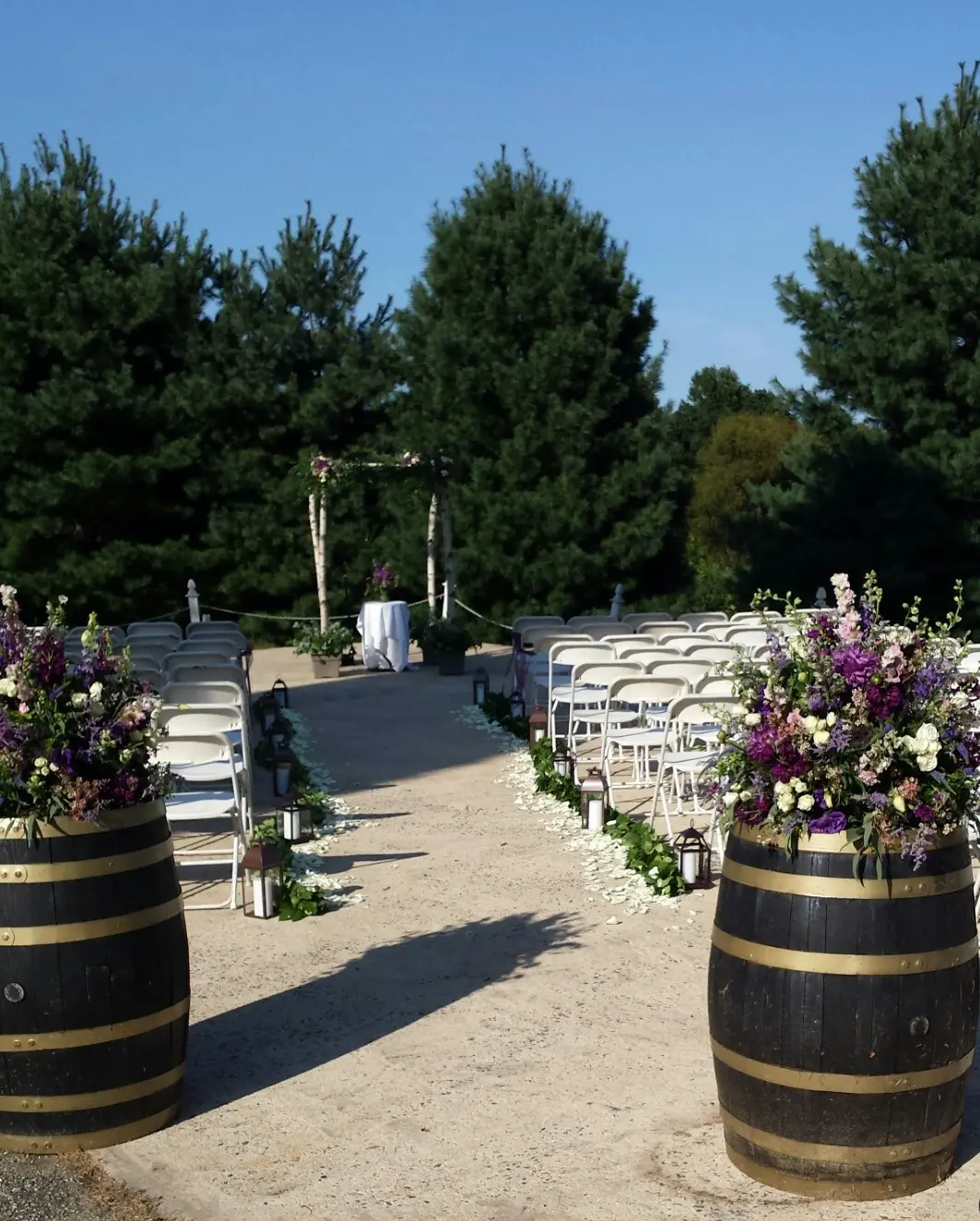 Wedding ceremony setup at The Manor at Silo Falls